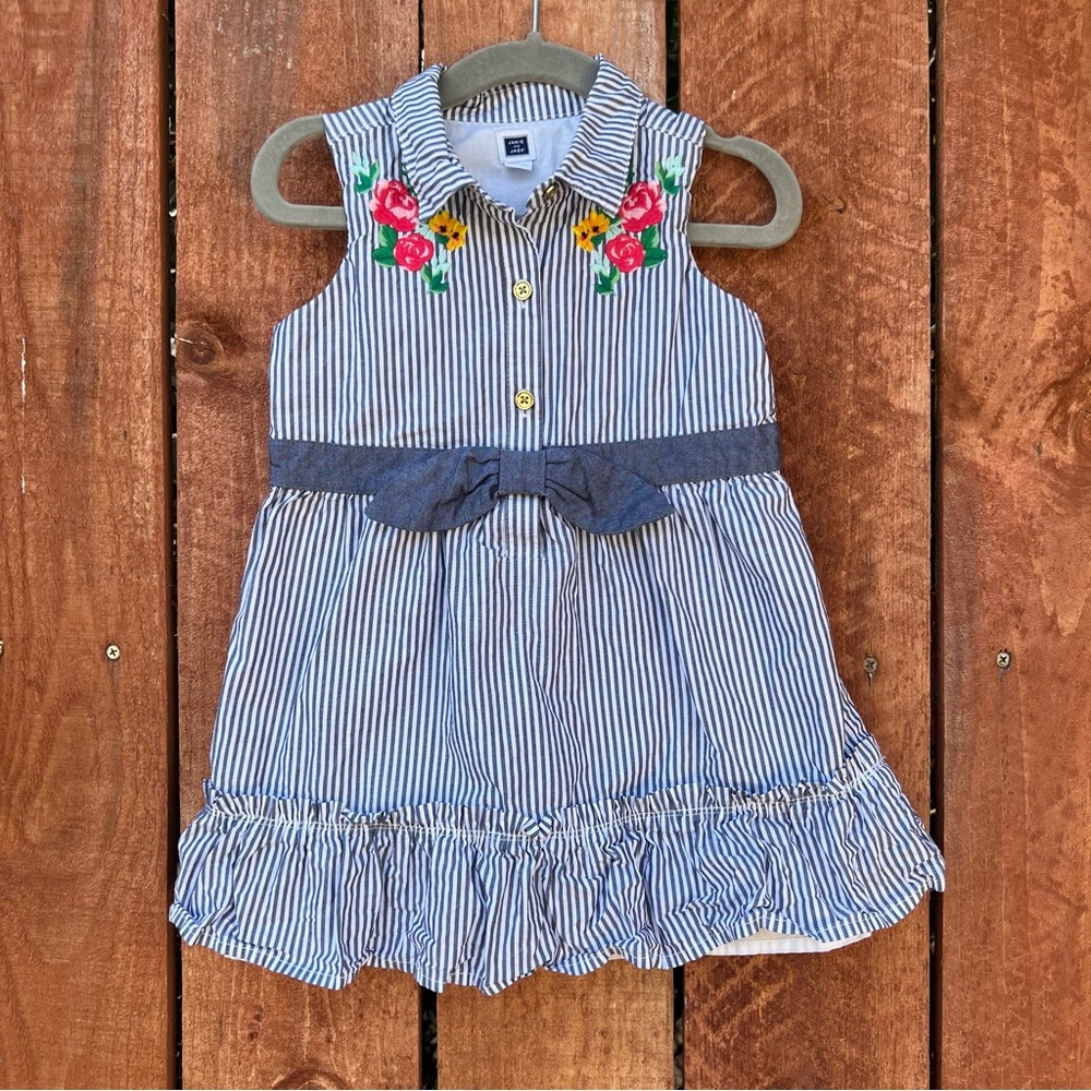 Janie and Jack Blue White Striped Sundress